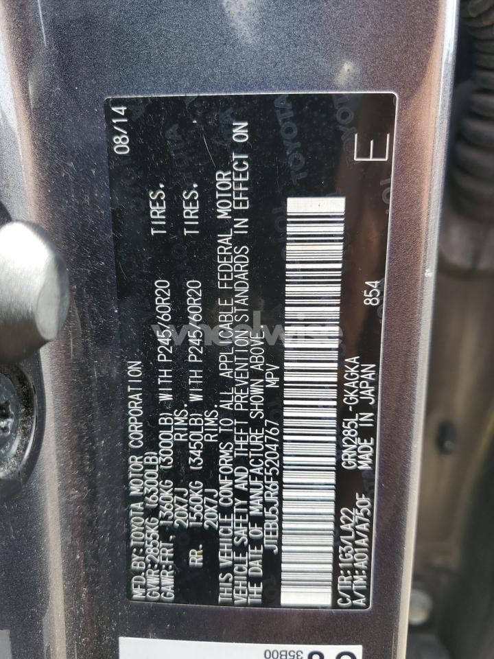 Photo 13 of 2015 TOYOTA 4RUNNER SR5/SR5 PREMIUM (VIN JTEBU5JR6F5204767)