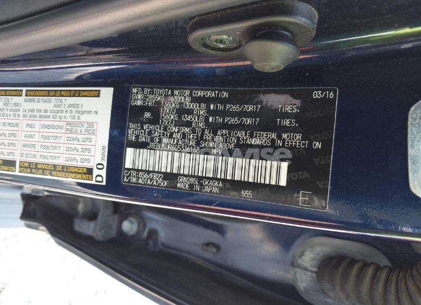 Photo 9 of 2016 Toyota 4runner SR5 (VIN JTEBU5JR6G5336168)