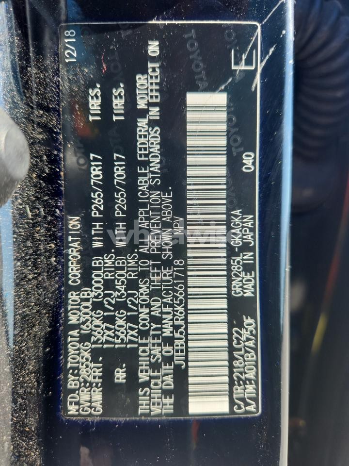 Photo 13 of 2019 TOYOTA 4RUNNER SR5/SR5 PREMIUM (VIN JTEBU5JR6K5661718)