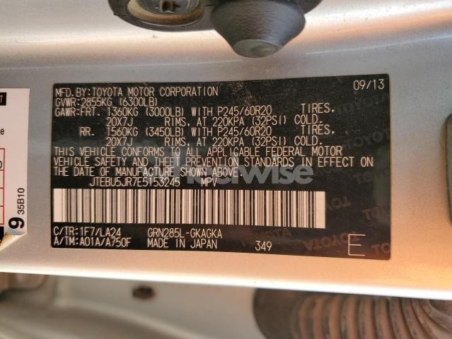 Photo 13 of 2014 TOYOTA 4RUNNER SR5 N/A (VIN JTEBU5JR7E5153245)