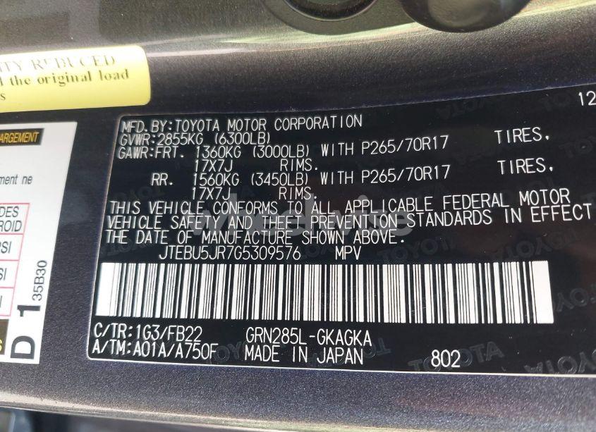 Photo 9 of 2016 Toyota 4runner SR5 (VIN JTEBU5JR7G5309576)