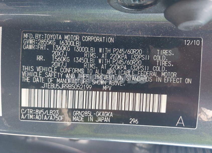 Photo 9 of 2011 Toyota 4runner LIMITED V6 (VIN JTEBU5JR9B5052199)