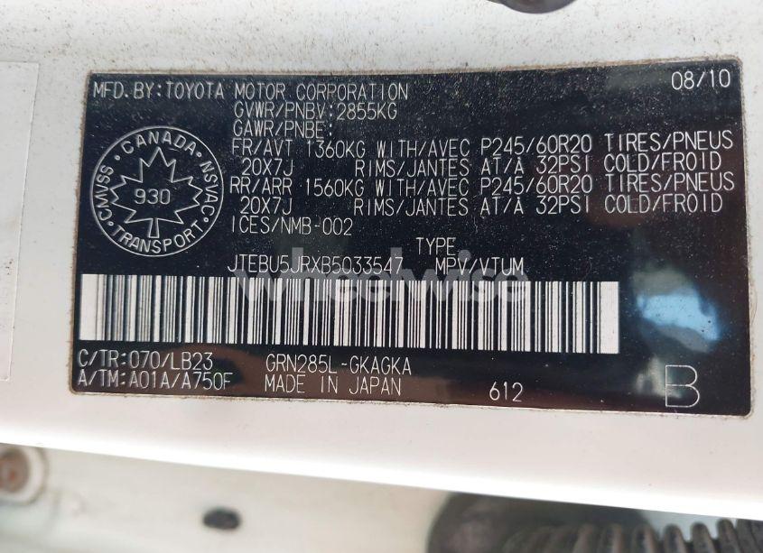 Photo 9 of 2011 Toyota 4runner SR5 V6 (VIN JTEBU5JRXB5033547)