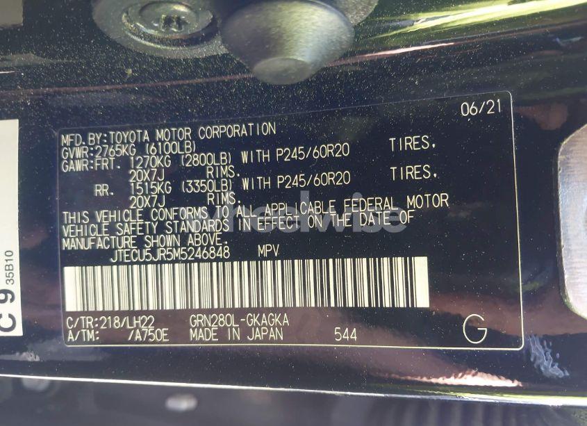 Photo 9 of 2021 Toyota 4runner NIGHTSHADE SPECIAL EDITION (VIN JTECU5JR5M5246848)