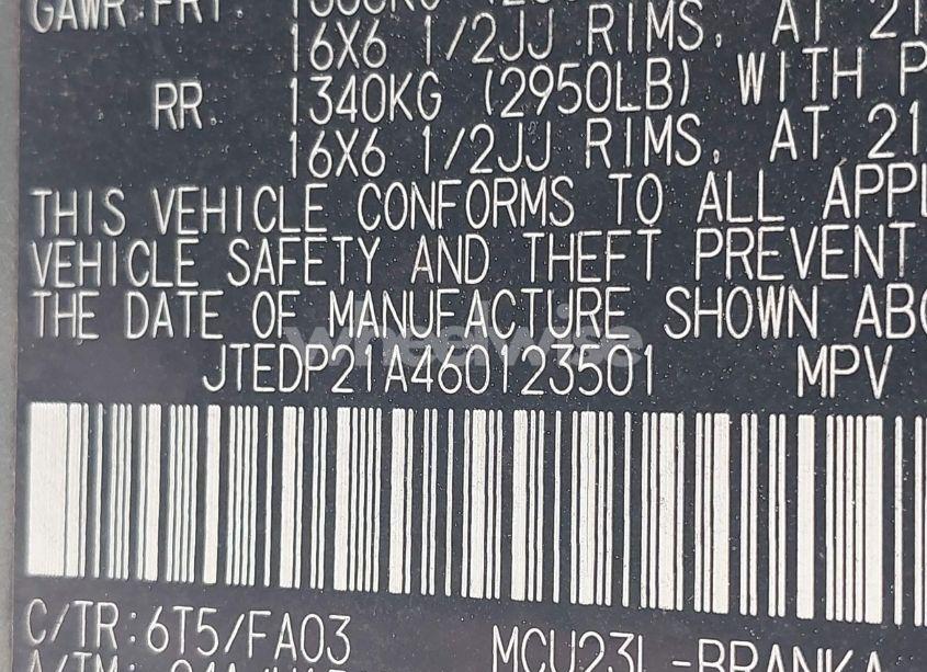 Photo 9 of 2006 Toyota Highlander V6 (VIN JTEDP21A460123501)