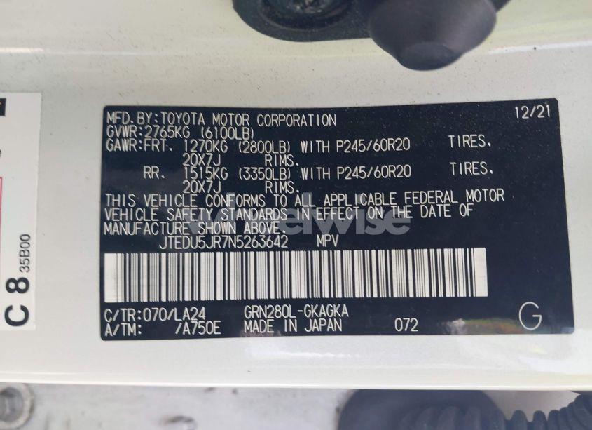 Photo 9 of 2022 Toyota 4runner LIMITED (VIN JTEDU5JR7N5263642)