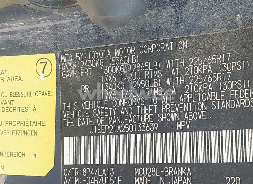 Photo 9 of 2005 Toyota Highlander LIMITED V6 (VIN JTEEP21A250133639)