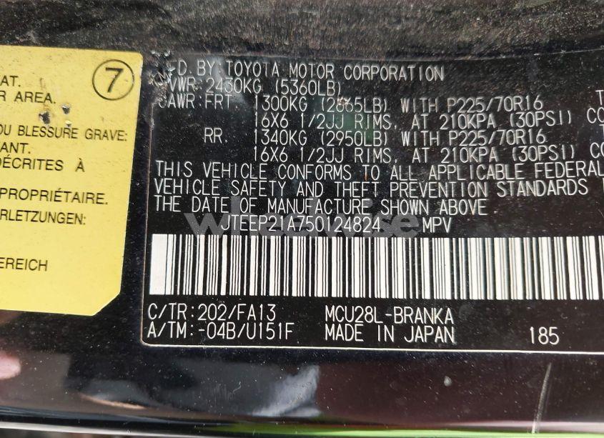 Photo 9 of 2005 Toyota Highlander V6 (VIN JTEEP21A750124824)