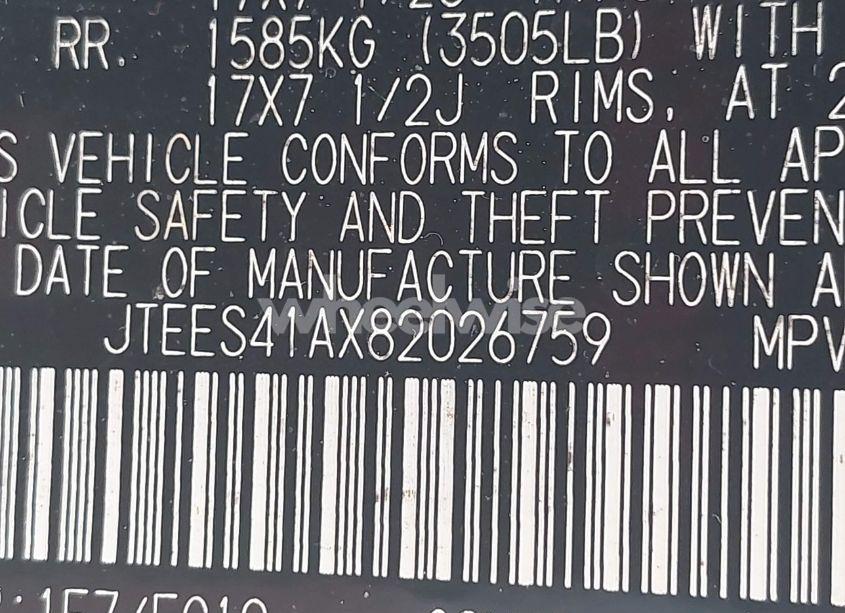 Photo 9 of 2008 Toyota Highlander (VIN JTEES41AX82026759)