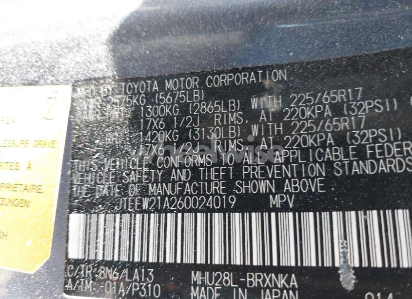 Photo 9 of 2006 Toyota Highlander HYBRID LIMITED V6 (VIN JTEEW21A260024019)