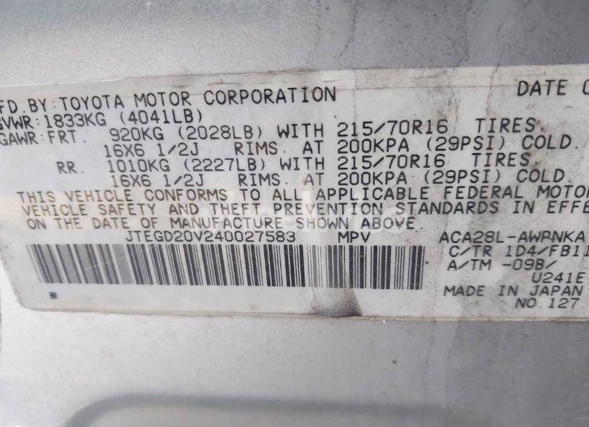 Photo 9 of 2004 Toyota Rav4 (VIN JTEGD20V240027583)