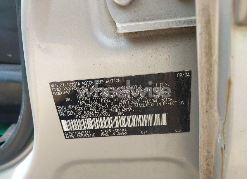 Photo 9 of 2005 Toyota Rav4 (VIN JTEGD20V350049223)