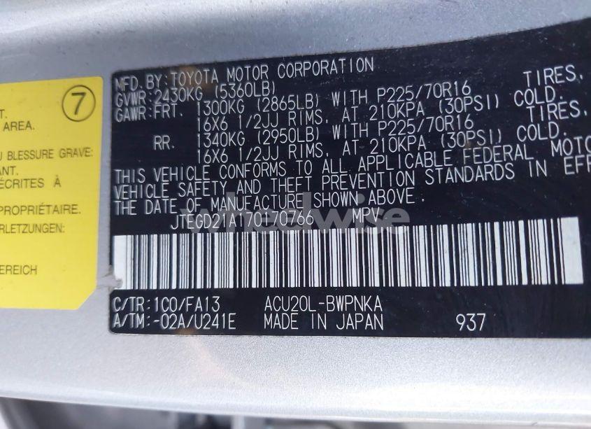 Photo 9 of 2007 Toyota Highlander (VIN JTEGD21A170170766)