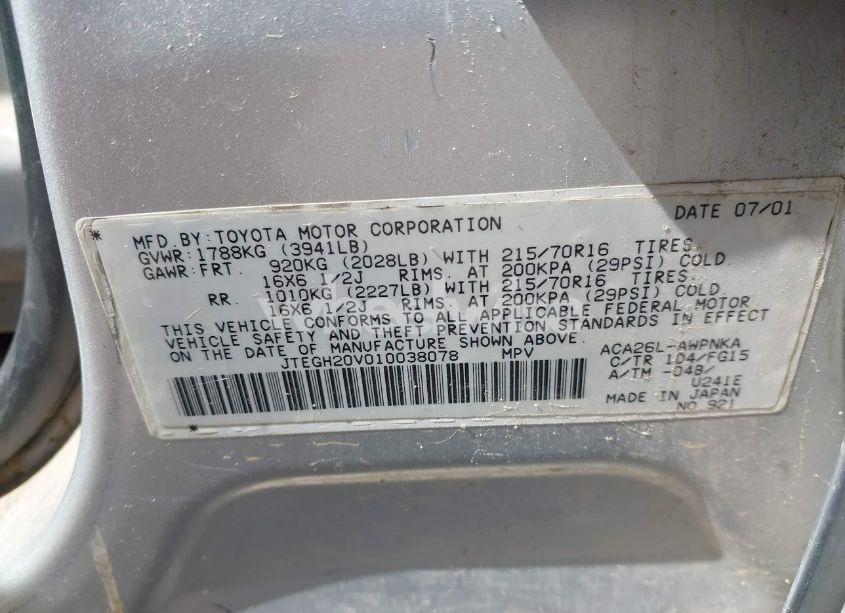 Photo 9 of 2001 Toyota Rav4 (VIN JTEGH20V010038078)