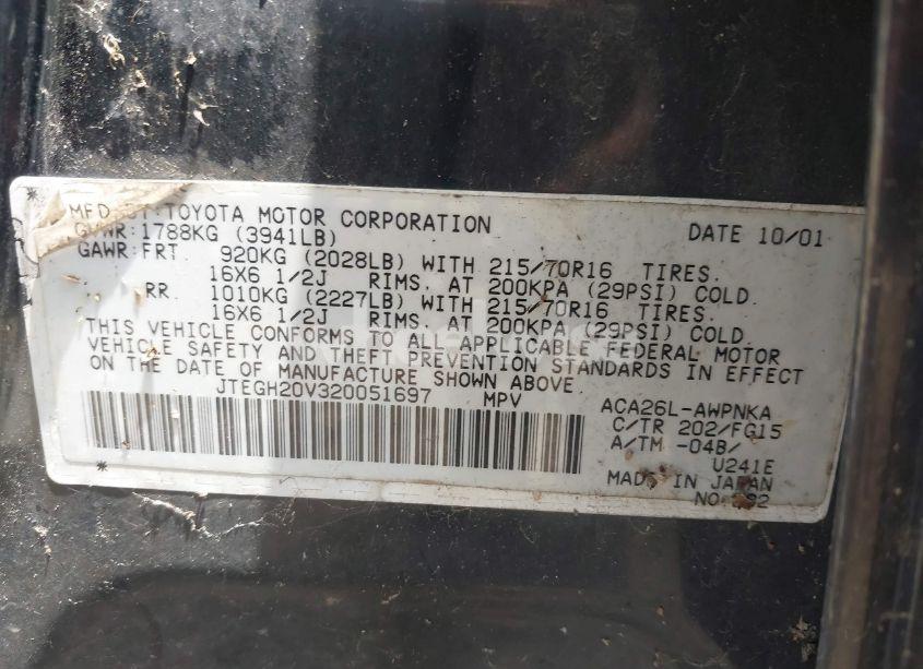 Photo 9 of 2002 Toyota Rav4 (VIN JTEGH20V320051697)