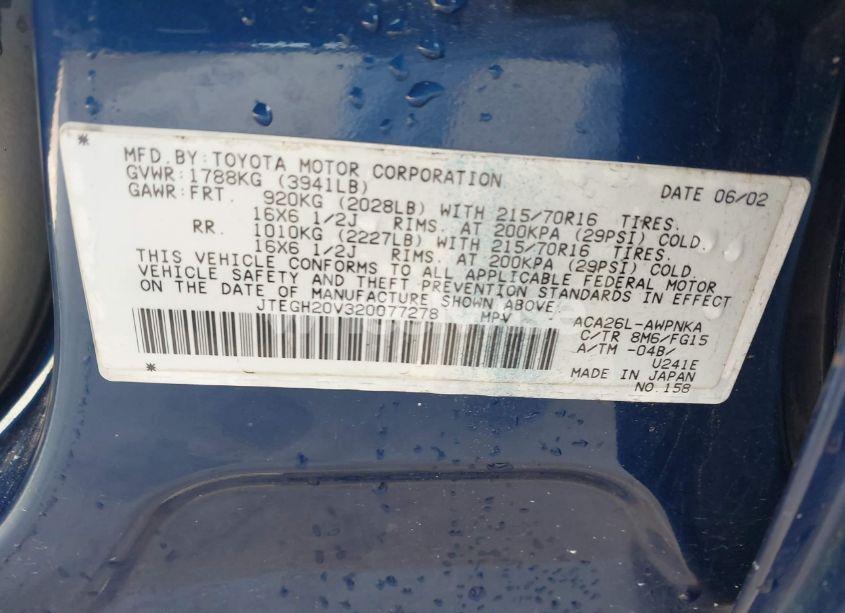 Photo 9 of 2002 Toyota Rav4 (VIN JTEGH20V320077278)