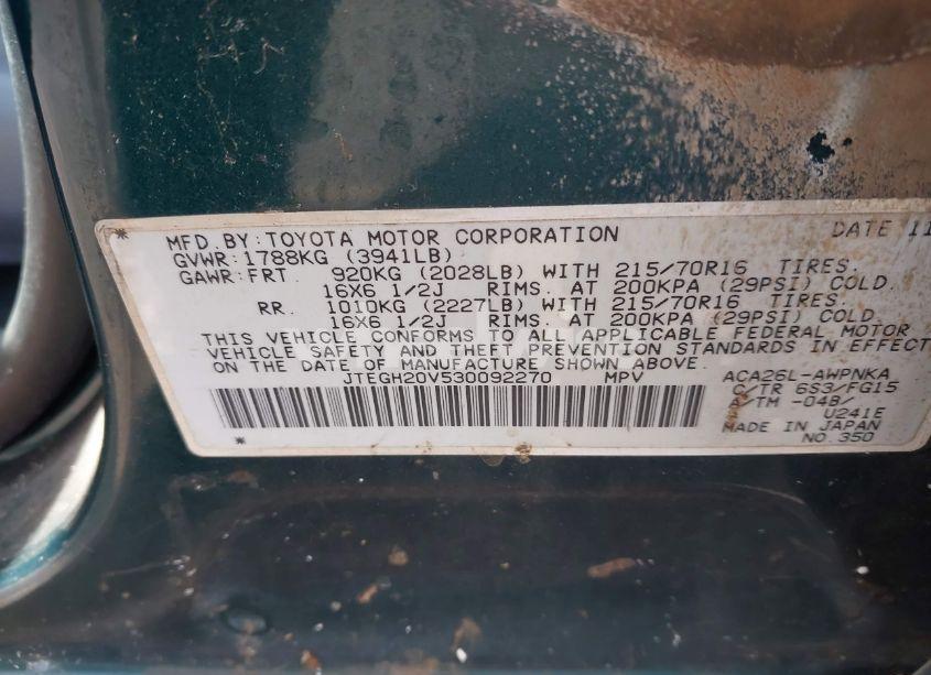 Photo 9 of 2003 Toyota Rav4 (VIN JTEGH20V530092270)