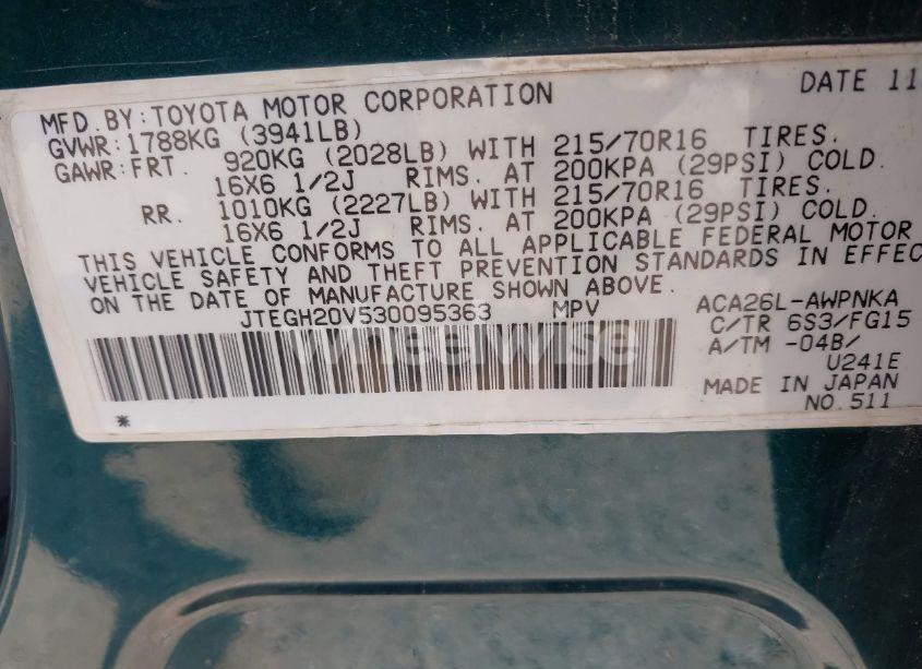 Photo 9 of 2003 Toyota Rav4 (VIN JTEGH20V530095363)