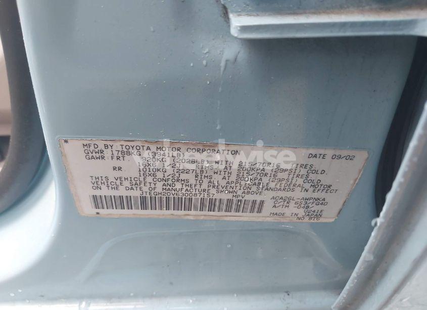 Photo 9 of 2003 Toyota Rav4 (VIN JTEGH20V630087157)