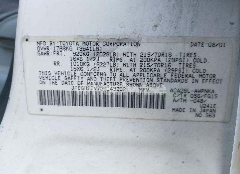 Photo 9 of 2002 Toyota Rav4 (VIN JTEGH20V720043392)