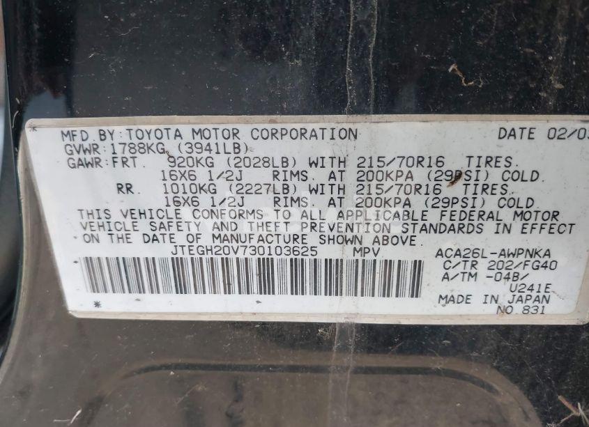 Photo 9 of 2003 Toyota Rav4 (VIN JTEGH20V730103625)