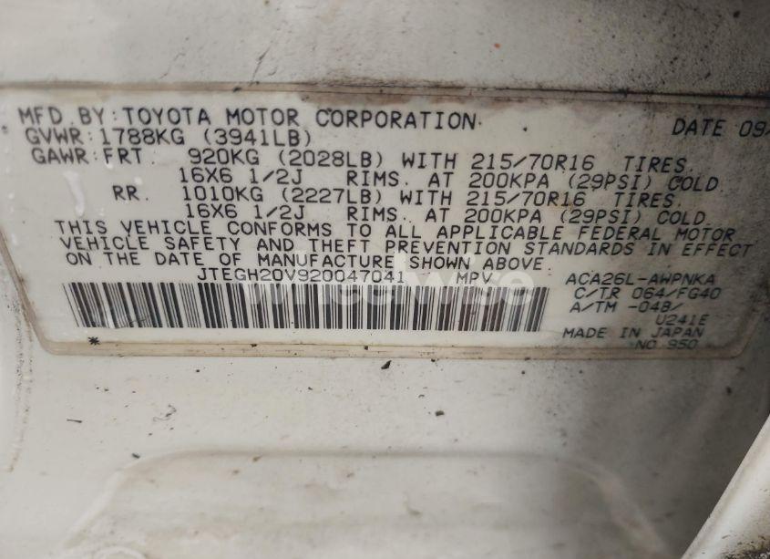 Photo 9 of 2002 Toyota Rav4 (VIN JTEGH20V920047041)