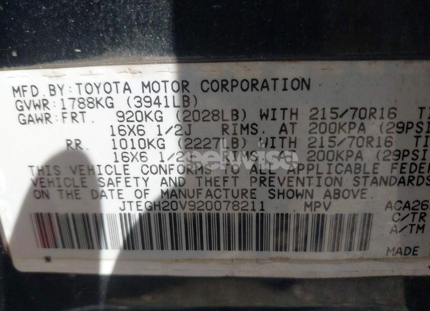 Photo 9 of 2002 Toyota Rav4 (VIN JTEGH20V920078211)