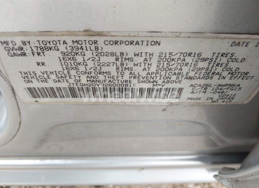 Photo 9 of 2002 Toyota Rav4 (VIN JTEGH20V926000816)