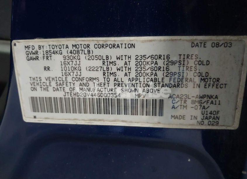 Photo 9 of 2004 Toyota Rav4 (VIN JTEHD20V446000354)