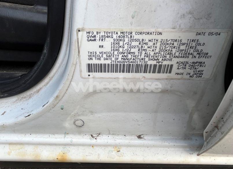 Photo 9 of 2004 Toyota Rav4 (VIN JTEHD20V546017132)