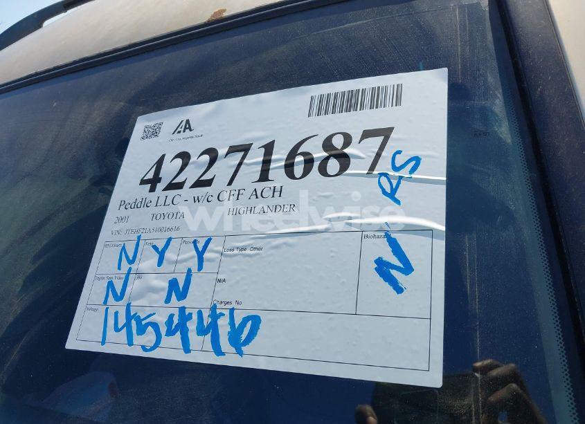 Photo 12 of 2001 Toyota Highlander V6 (VIN JTEHF21A510016616)