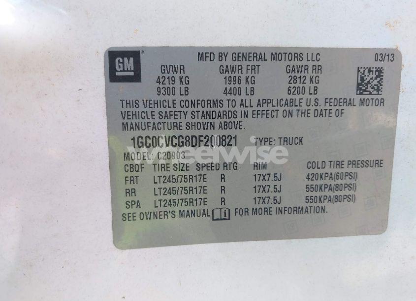 Photo 9 of 2013 Chevrolet Silverado 2500HD WORK TRUCK (VIN JTEHF21A720******)