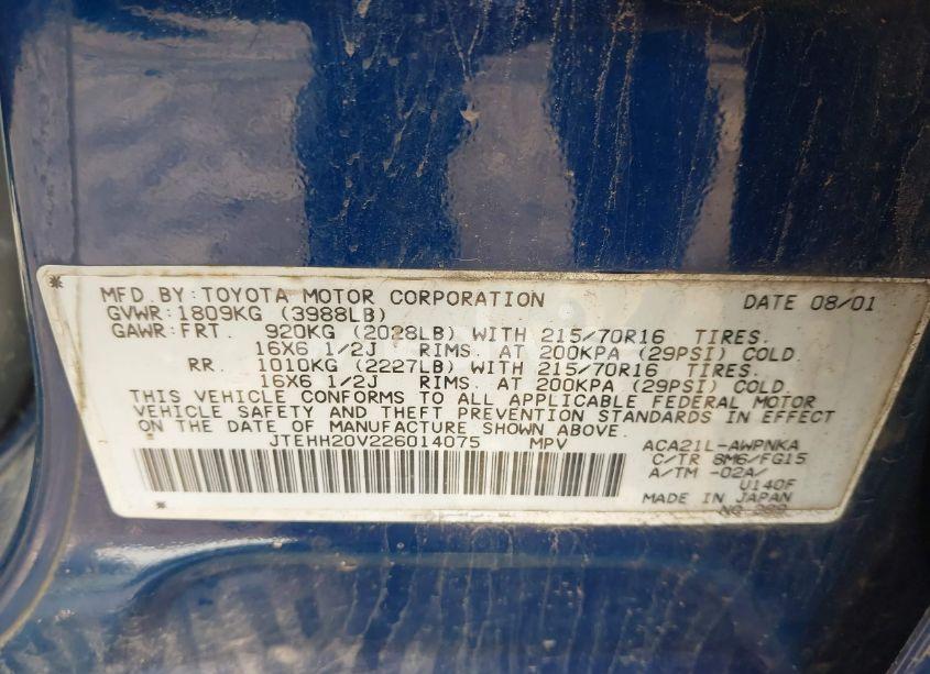 Photo 9 of 2002 Toyota Rav4 (VIN JTEHH20V226014075)