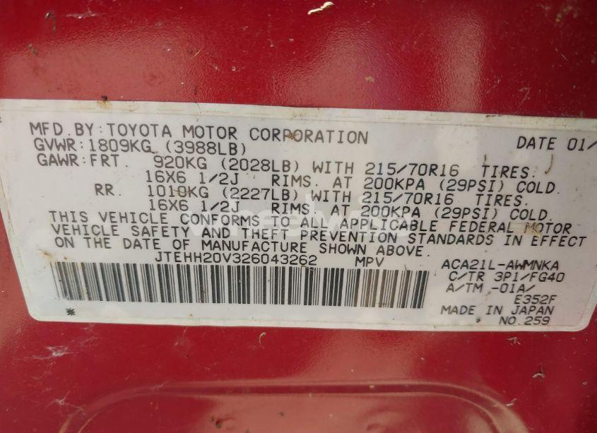 Photo 9 of 2002 Toyota Rav4 (VIN JTEHH20V326043262)