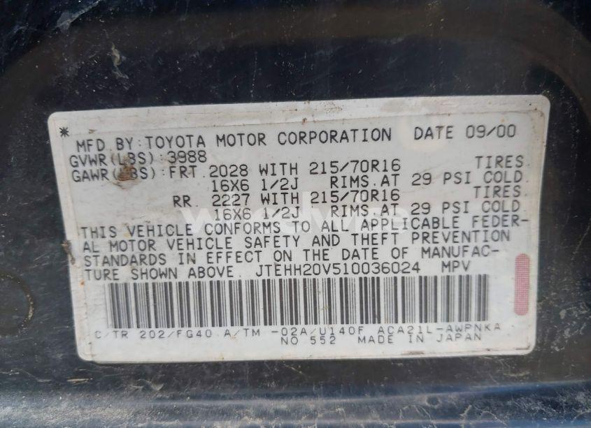 Photo 9 of 2001 Toyota Rav4 (VIN JTEHH20V510036024)