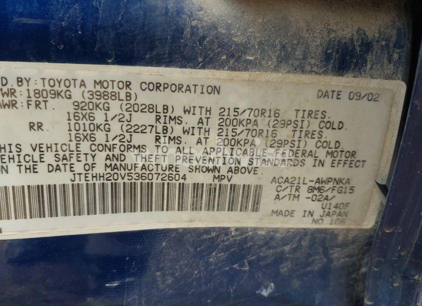 Photo 9 of 2003 Toyota Rav4 (VIN JTEHH20V536072604)