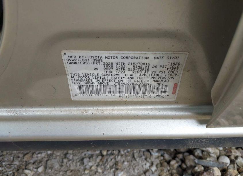 Photo 9 of 2001 Toyota Rav4 (VIN JTEHH20V810073911)