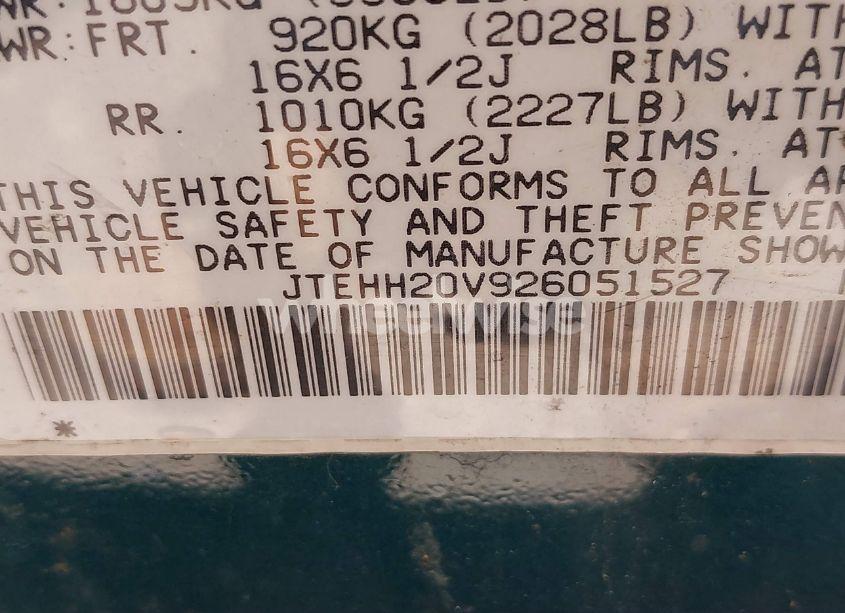 Photo 9 of 2002 Toyota Rav4 (VIN JTEHH20V926051527)