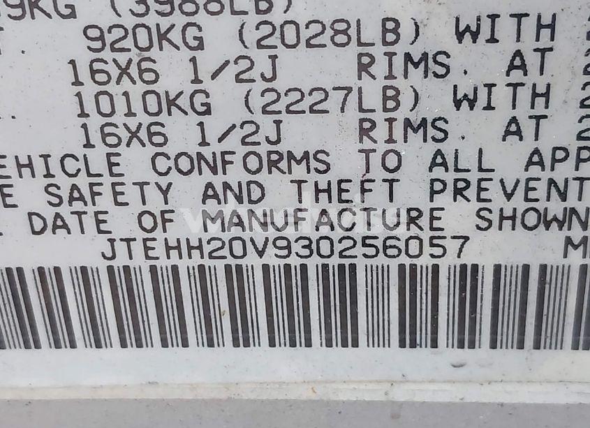 Photo 9 of 2003 Toyota Rav4 (VIN JTEHH20V930256057)