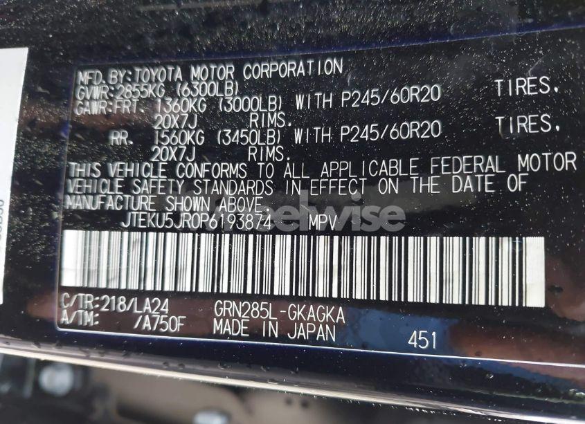 Photo 9 of 2023 Toyota 4runner LIMITED (VIN JTEKU5JR0P6193874)