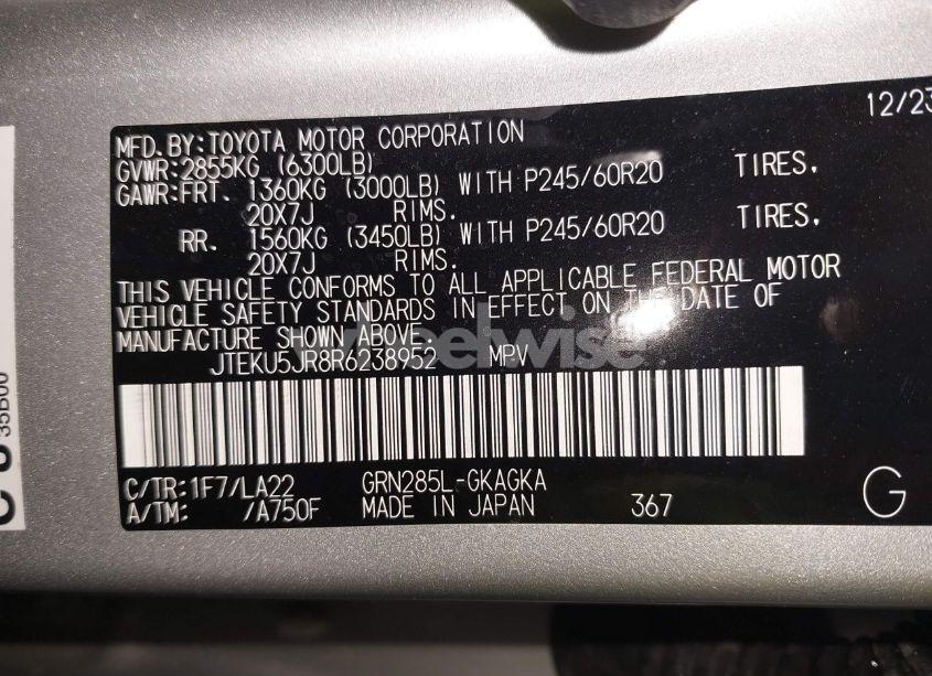 Photo 9 of 2024 Toyota 4runner LIMITED (VIN JTEKU5JR8R6238952)