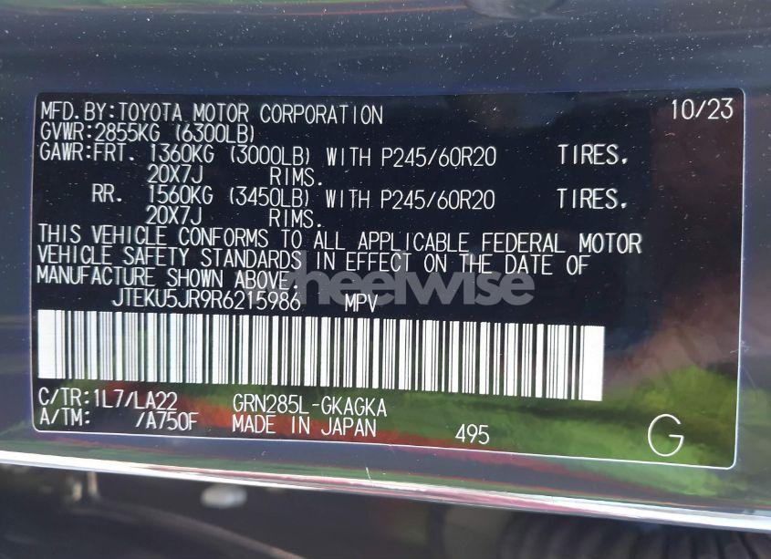 Photo 9 of 2024 Toyota 4runner LIMITED (VIN JTEKU5JR9R6215986)