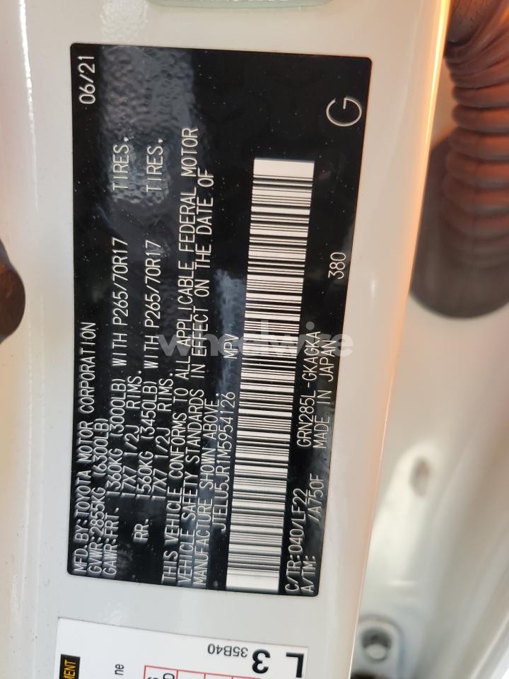 Photo 13 of 2021 TOYOTA 4RUNNER VENTURE (VIN JTELU5JR1M5954126)