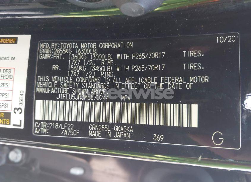 Photo 9 of 2021 Toyota 4runner TRD PRO (VIN JTELU5JR3M5870244)