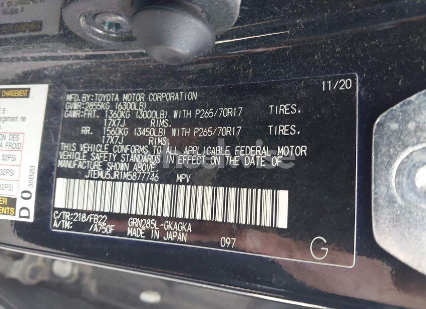 Photo 9 of 2021 Toyota 4runner SR5 (VIN JTEMU5JR1M5877746)