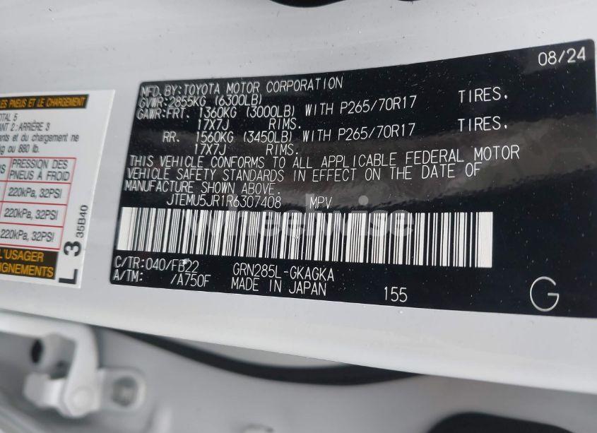 Photo 9 of 2024 Toyota 4runner SR5 (VIN JTEMU5JR1R6307408)