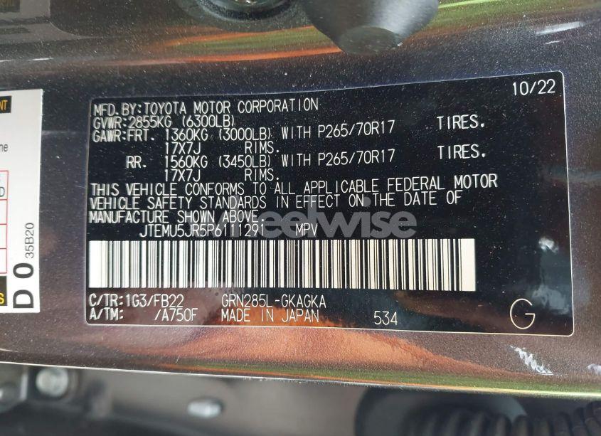 Photo 9 of 2023 Toyota 4runner SR5 (VIN JTEMU5JR5P6111291)