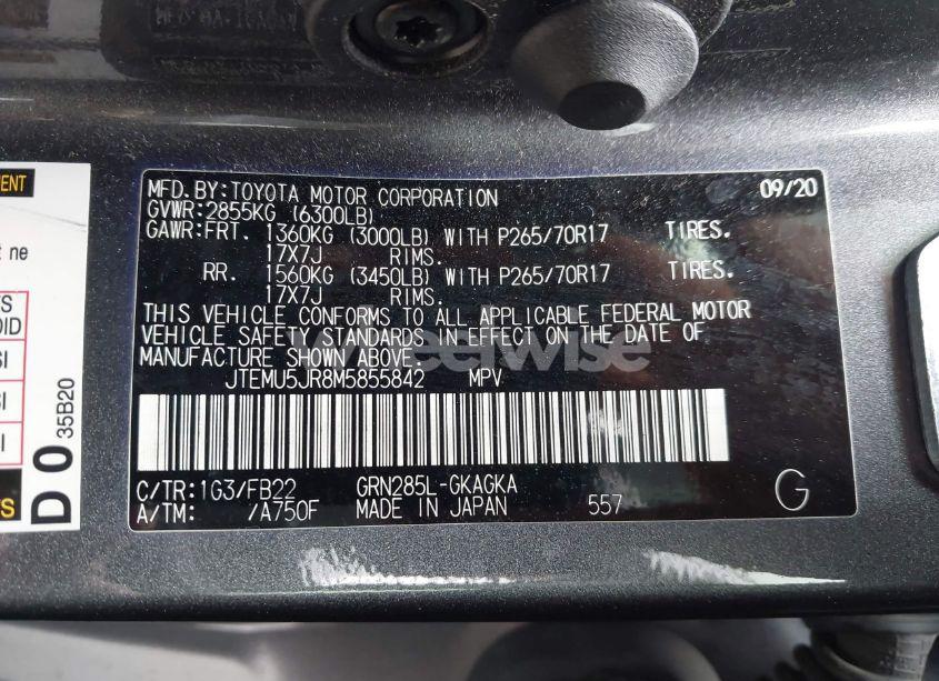 Photo 9 of 2021 Toyota 4runner SR5 (VIN JTEMU5JR8M5855842)