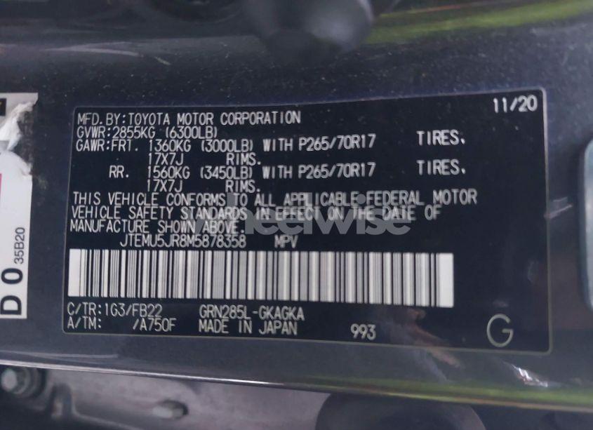 Photo 9 of 2021 Toyota 4runner SR5 (VIN JTEMU5JR8M5878358)