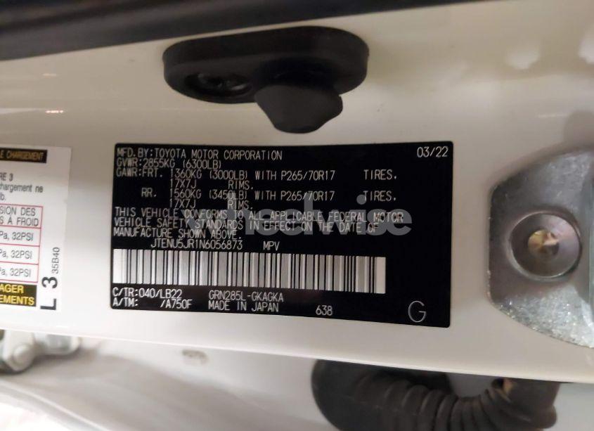 Photo 9 of 2022 Toyota 4runner SR5 PREMIUM (VIN JTENU5JR1N6056873)